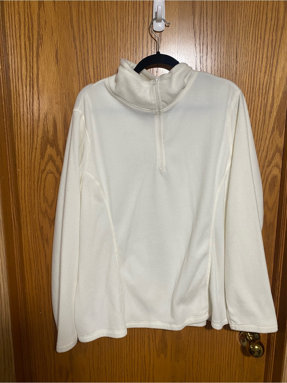 Vintage Women's White Quarter-Zip Fleece Pullover